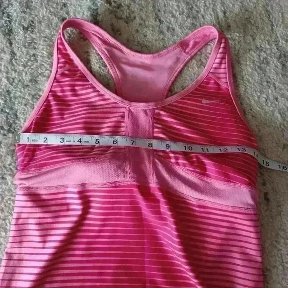 Nike Dri-Fit Womens Pink Racerback Striped Workout Tank M - Picture 13 of 15